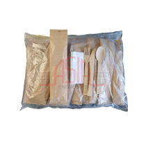 Bamboo Cutlery Bestikk SET 17cm (Gaffel-Kniv-Skje-Serviett)